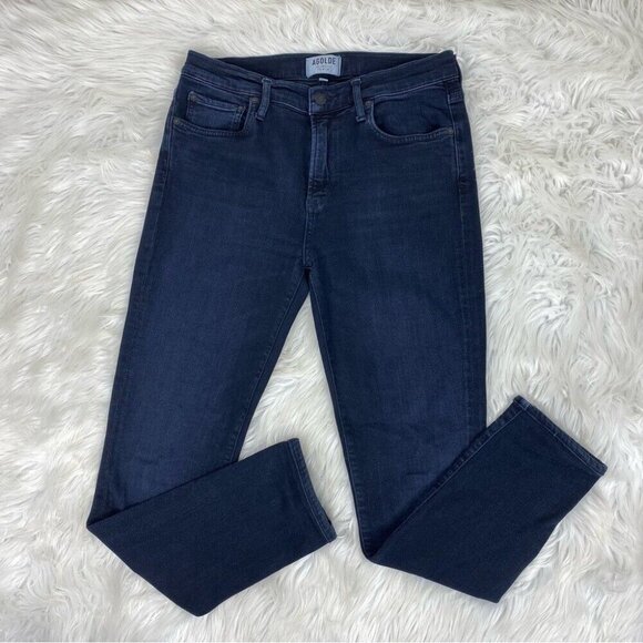 Agolde Denim Women’s Dark Blue Designer Mid-Rise Skinny Luxury Jeans W29/L27 - Picture 1 of 15